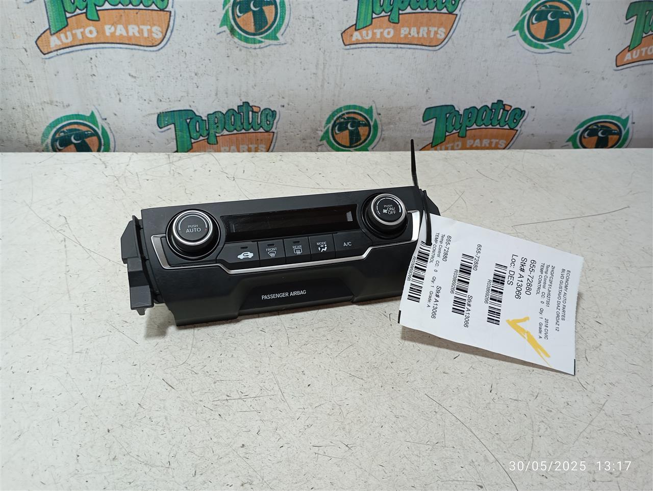 Used 2018 Honda CIVIC Temp Control - Stock #A13066