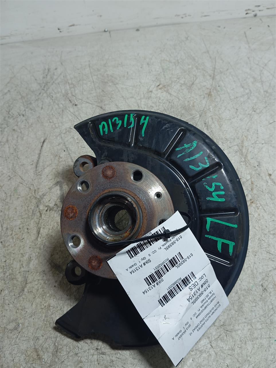 2015 Volkswagen PASSAT Spindle Knuckle, Fr
