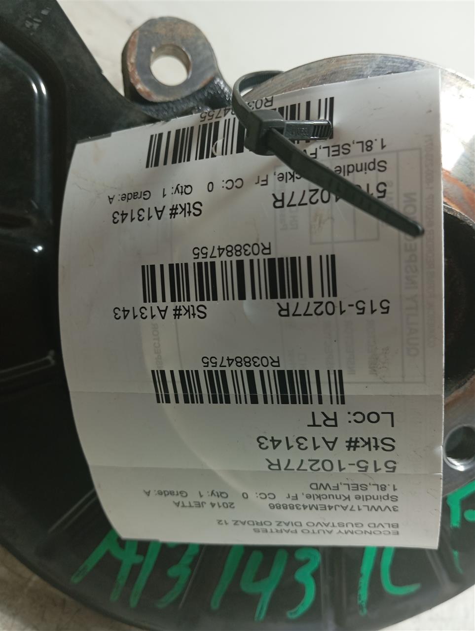 2014 Volkswagen JETTA Spindle Knuckle, Fr