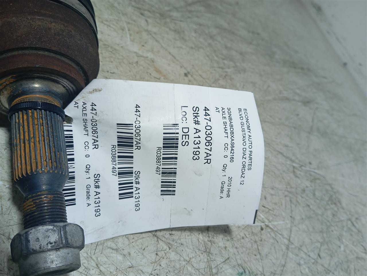 2010 General Motors HHR Axle Shaft