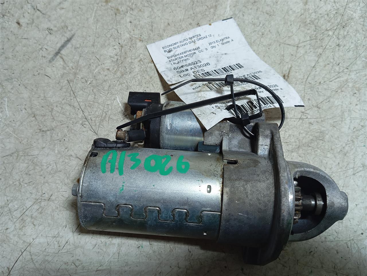 Used 2015 Hyundai ELANTRA Starter Motor - Stock #A13026