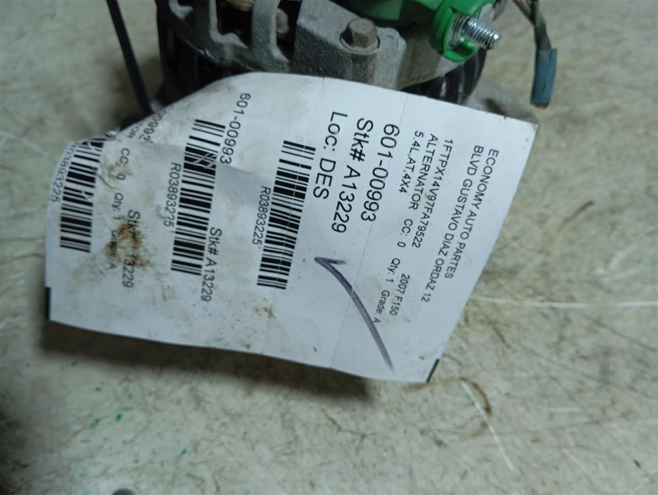 Used 2007 Ford FORD F150 PICKUP (ID 4L3U-10300-BA and BB, 110 amps) - Stock #A13229