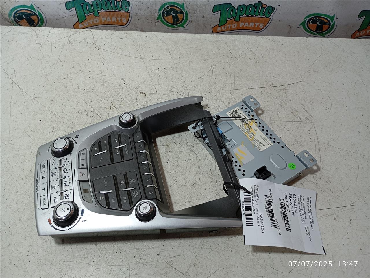 Used 2012 General Motors TERRAIN AC manual control (opt C67) - Stock #A13274