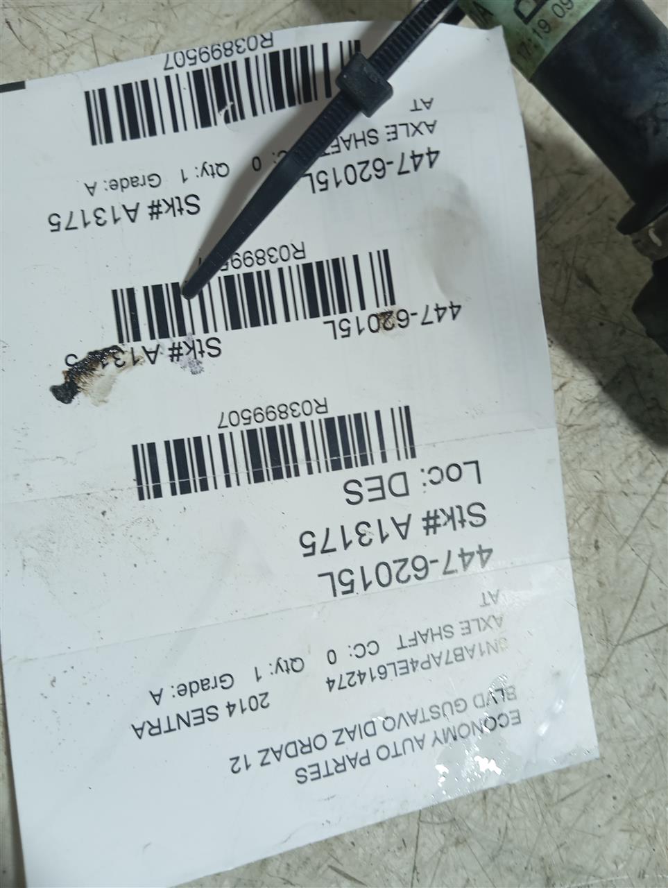 2014 Nissan SENTRA Axle Shaft