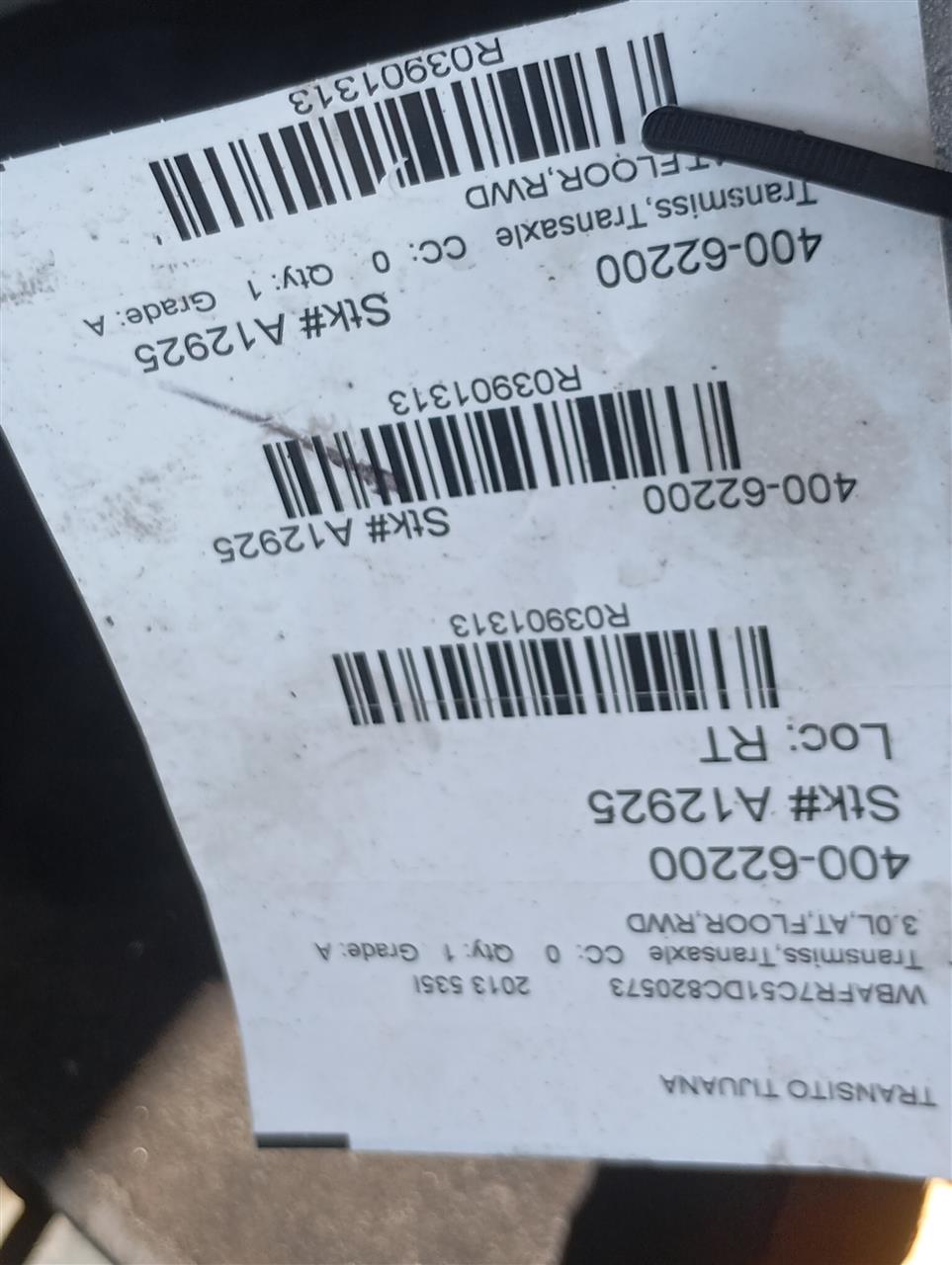 2013 BMW BMW 535i Transmiss,Transaxle
