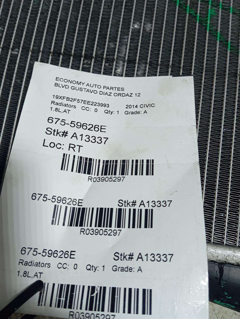 2014 CIVIC Honda Radiators