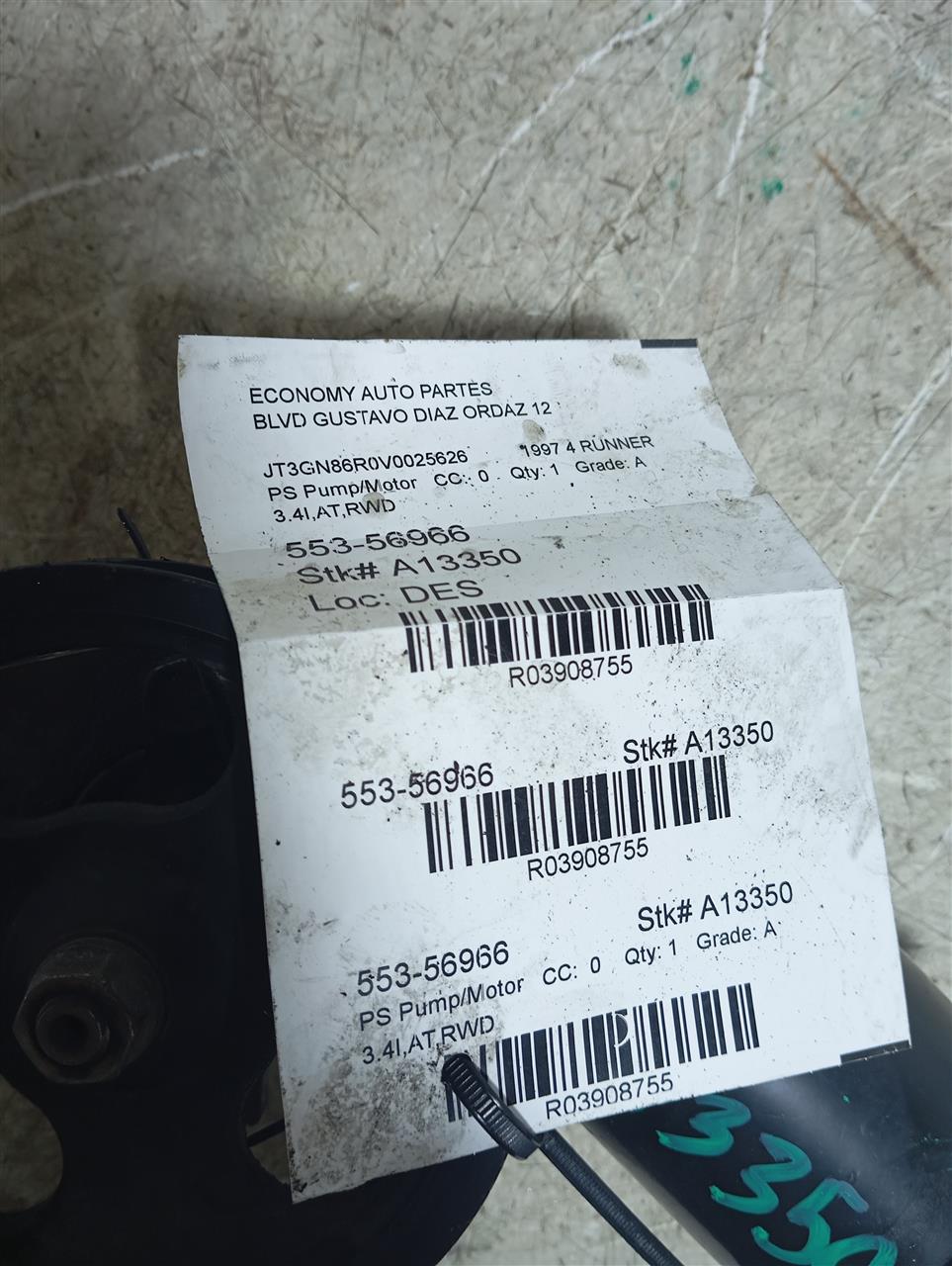 1997 Toyota 4 RUNNER PS Pump/Motor