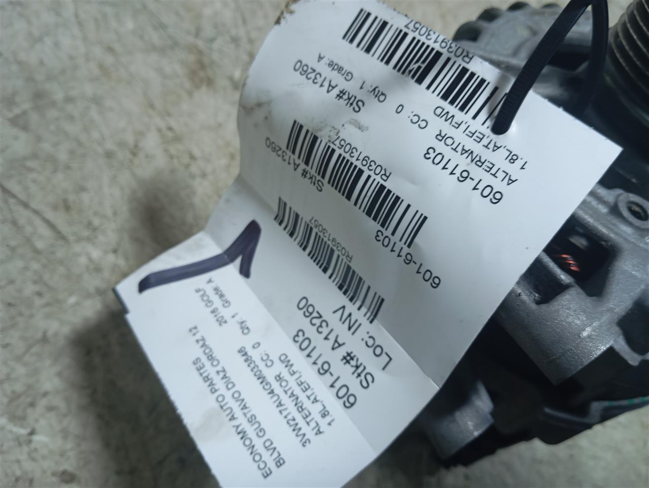 2016 Volkswagen GOLF Alternator