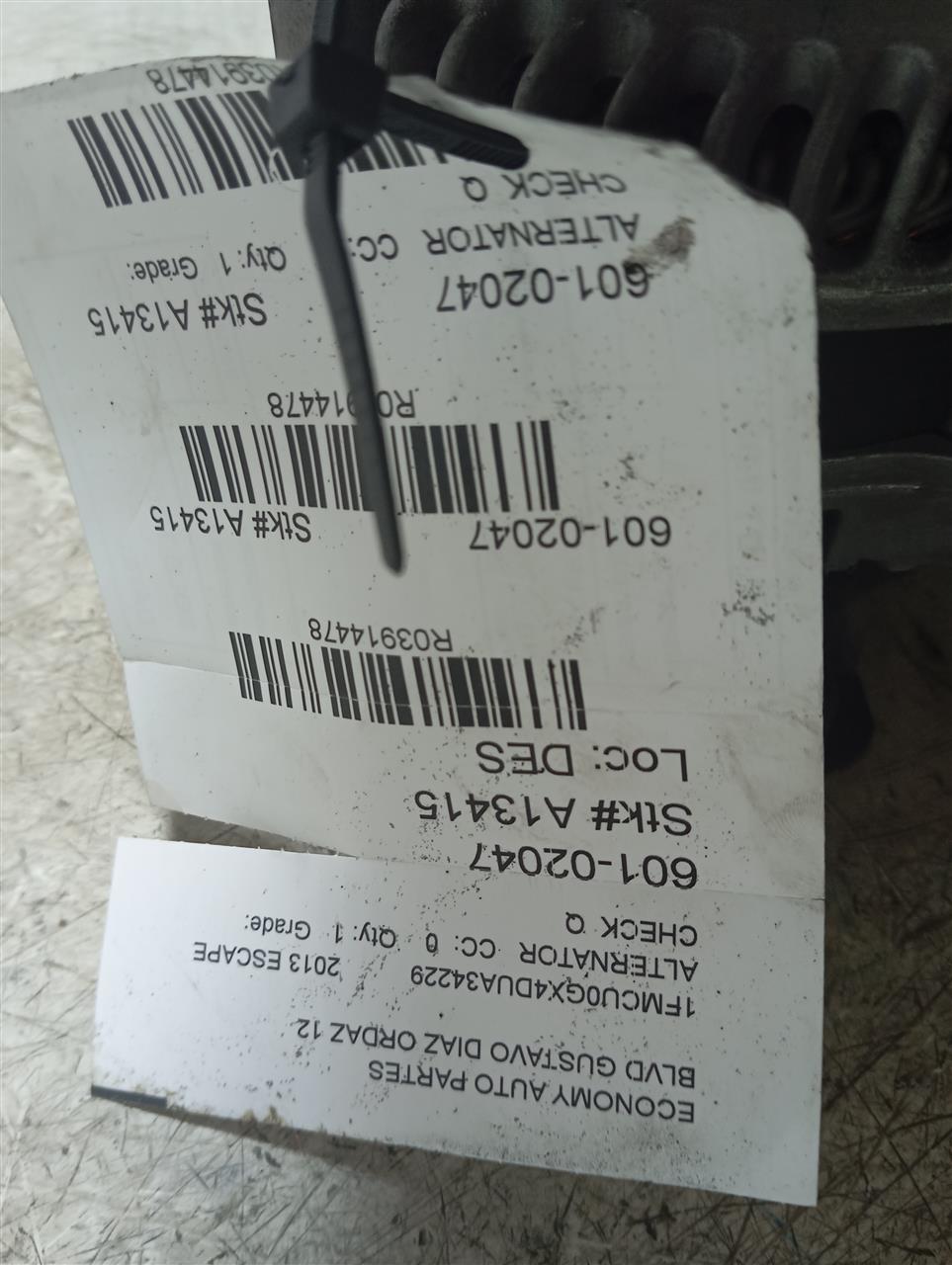 Used 2013 Ford ESCAPE Alternator - Stock #A13415