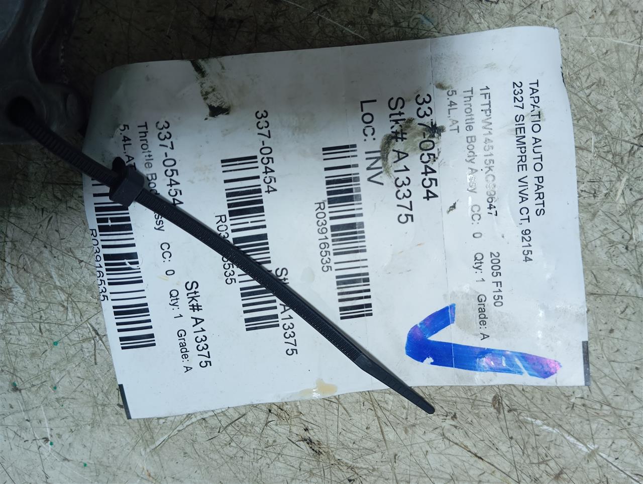 Used 2005 Ford FORD F150 PICKUP Throttle Body Assy - Stock #A13375