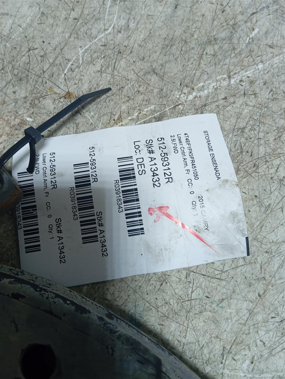 2015 Toyota CAMRY Lower Cntrl Arm, Fr