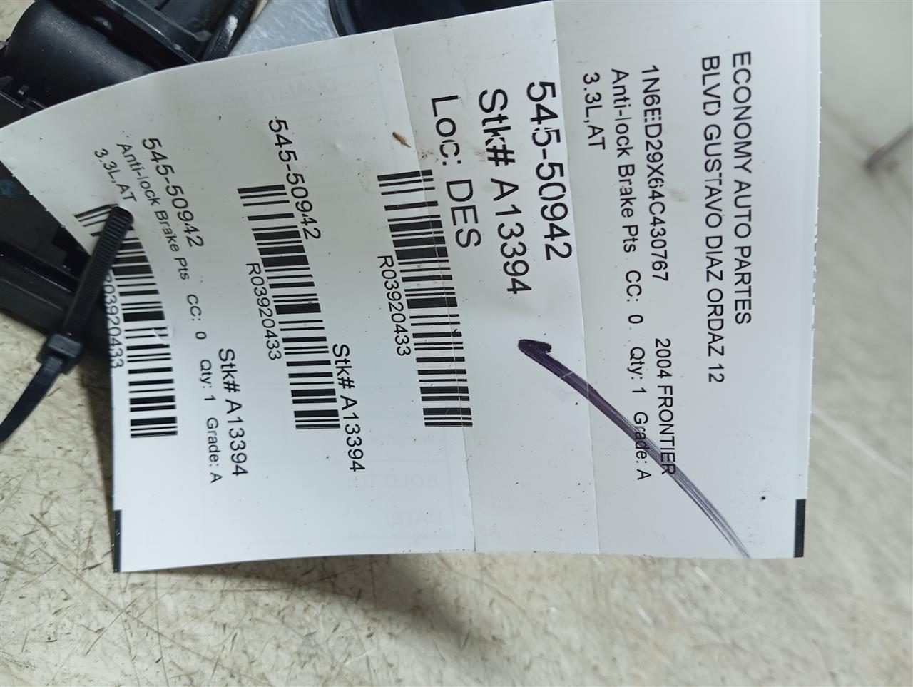 2004 Nissan FRONTIER Anti-lock Brake Pts