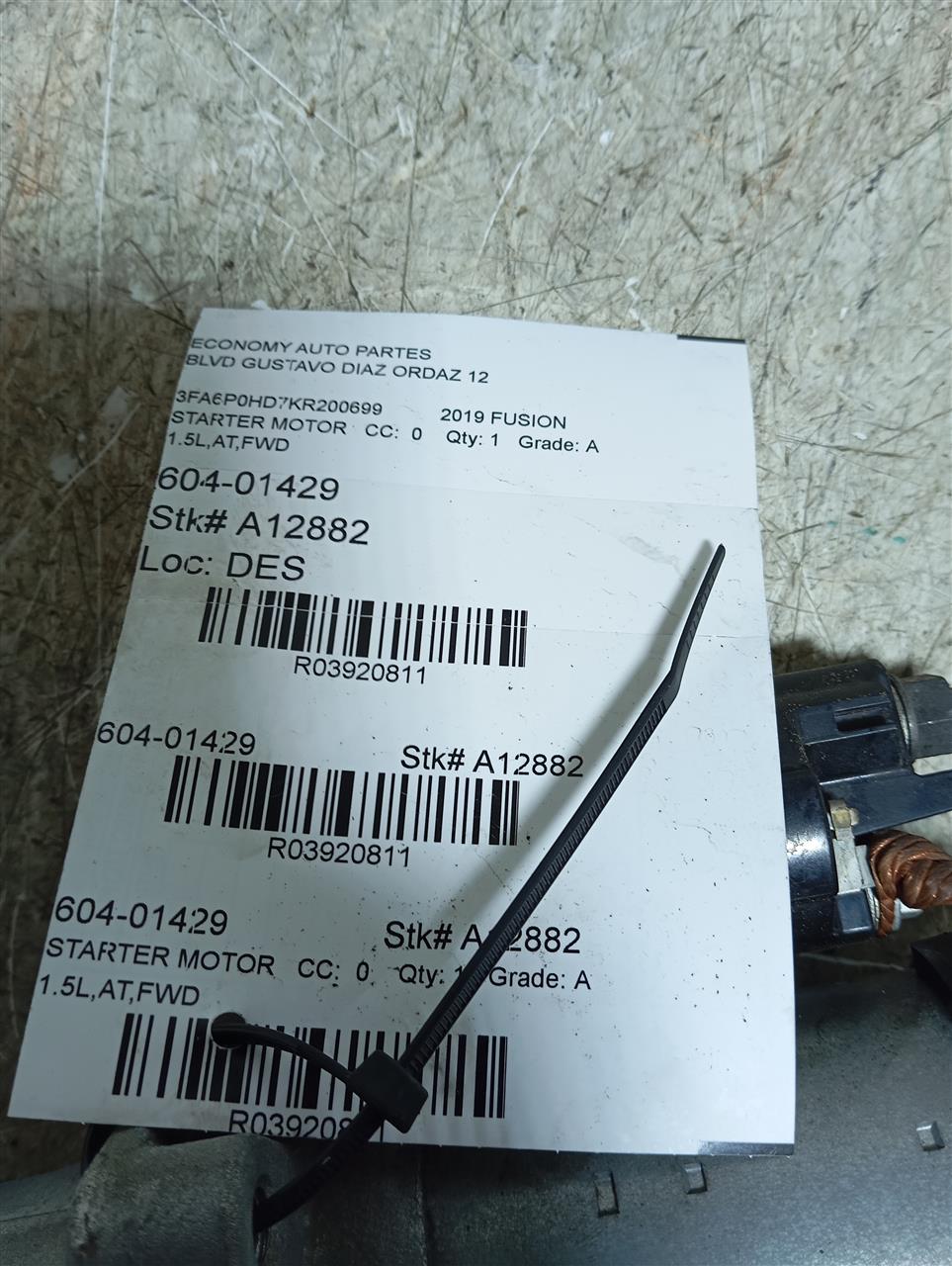 Used 2019 Ford FUSION automatic engine stop and start - Stock #A12882