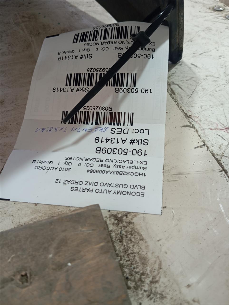 2010 ACCORD Honda Bumper Assy, Rear
