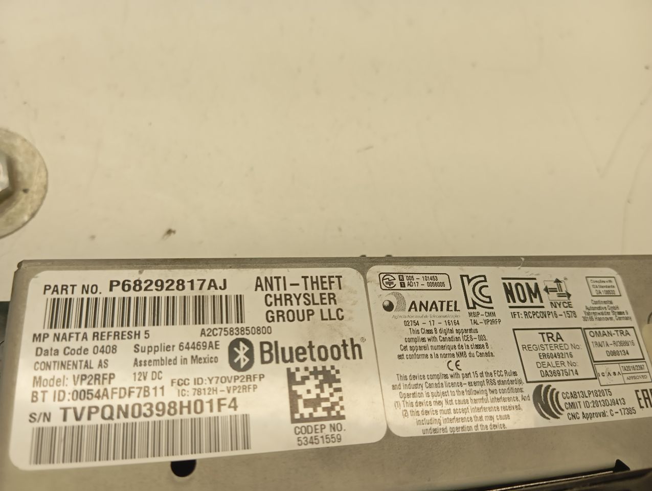 Used 2018 Chrysler COMPASS Radio Audio - Stock #H17744
