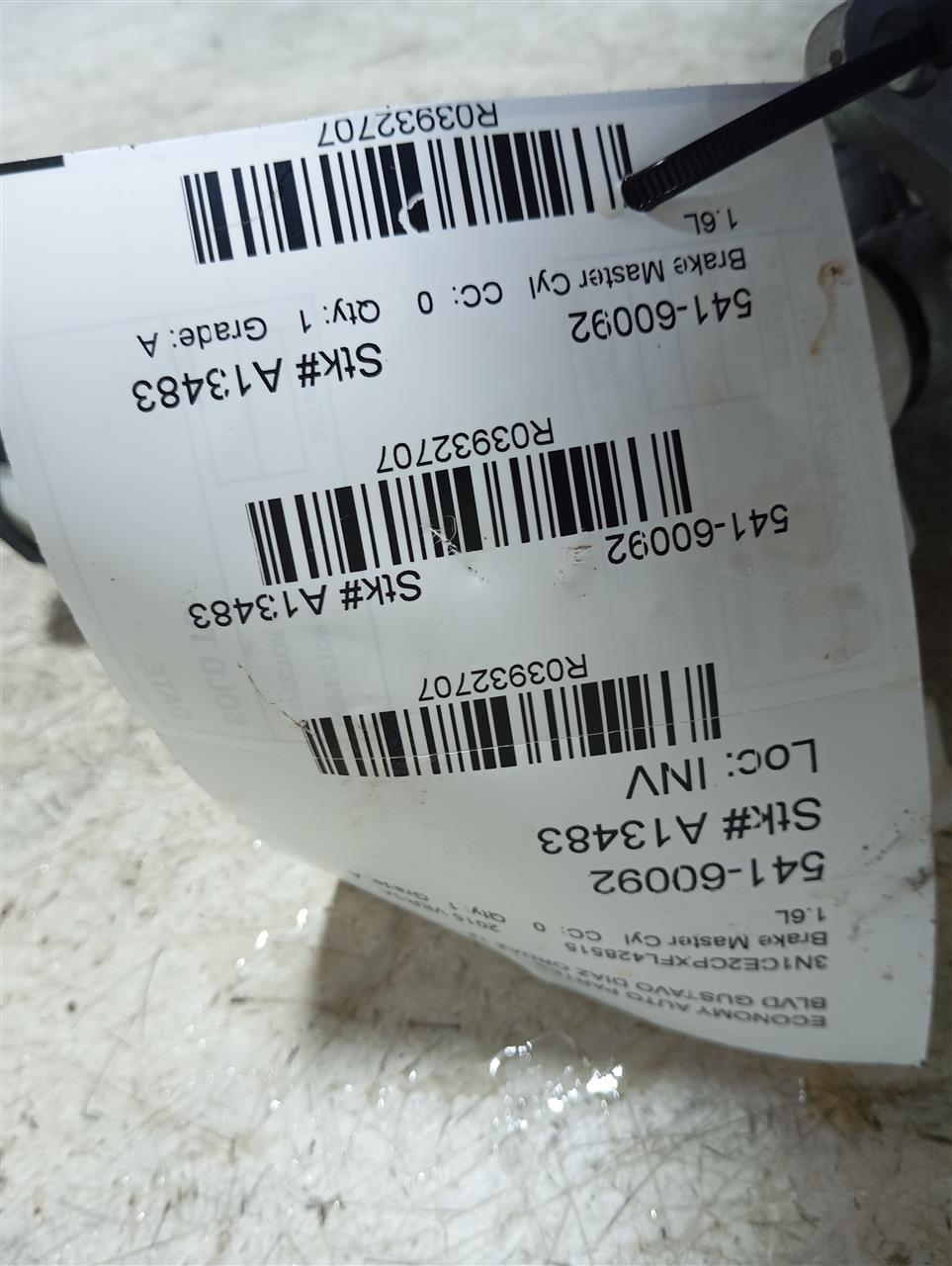 2015 Nissan VERSA Brake Master Cyl