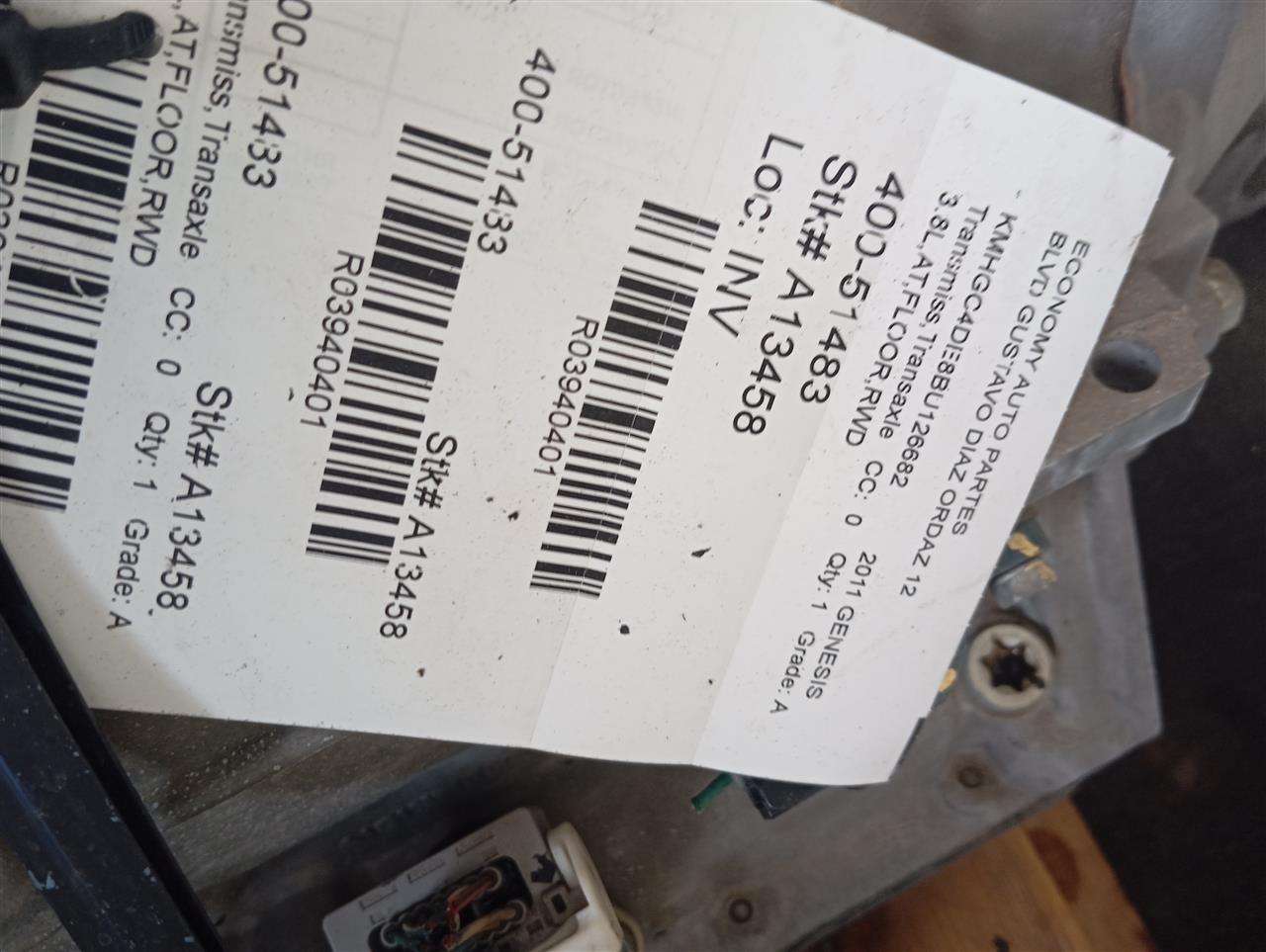 2011 Hyundai GENESIS Transmiss,Transaxle