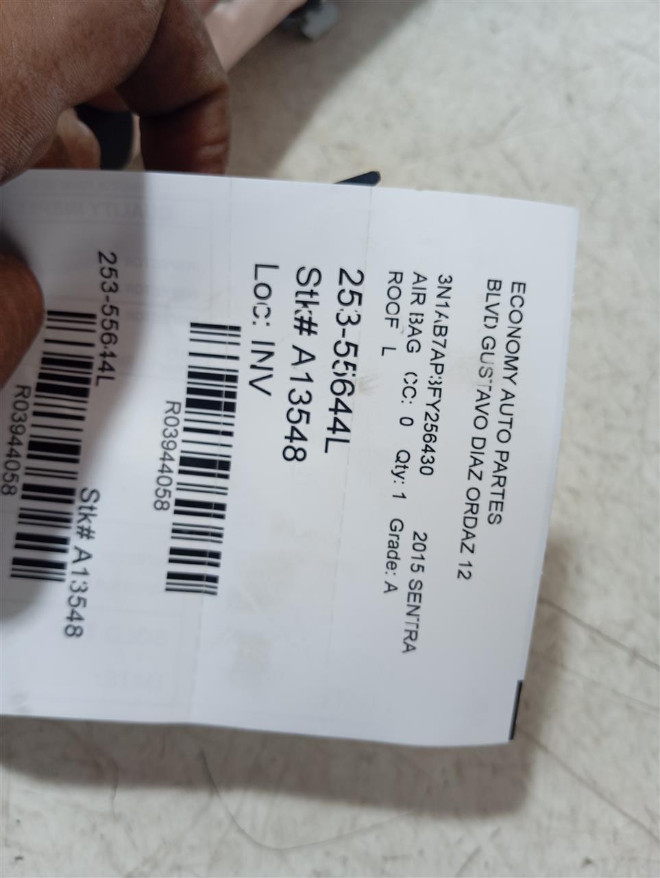 2015 Nissan SENTRA Air Bag