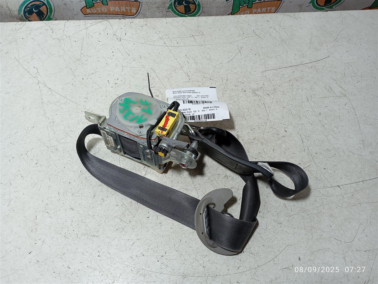 2011 Honda ACCORD Seat Belt, Front