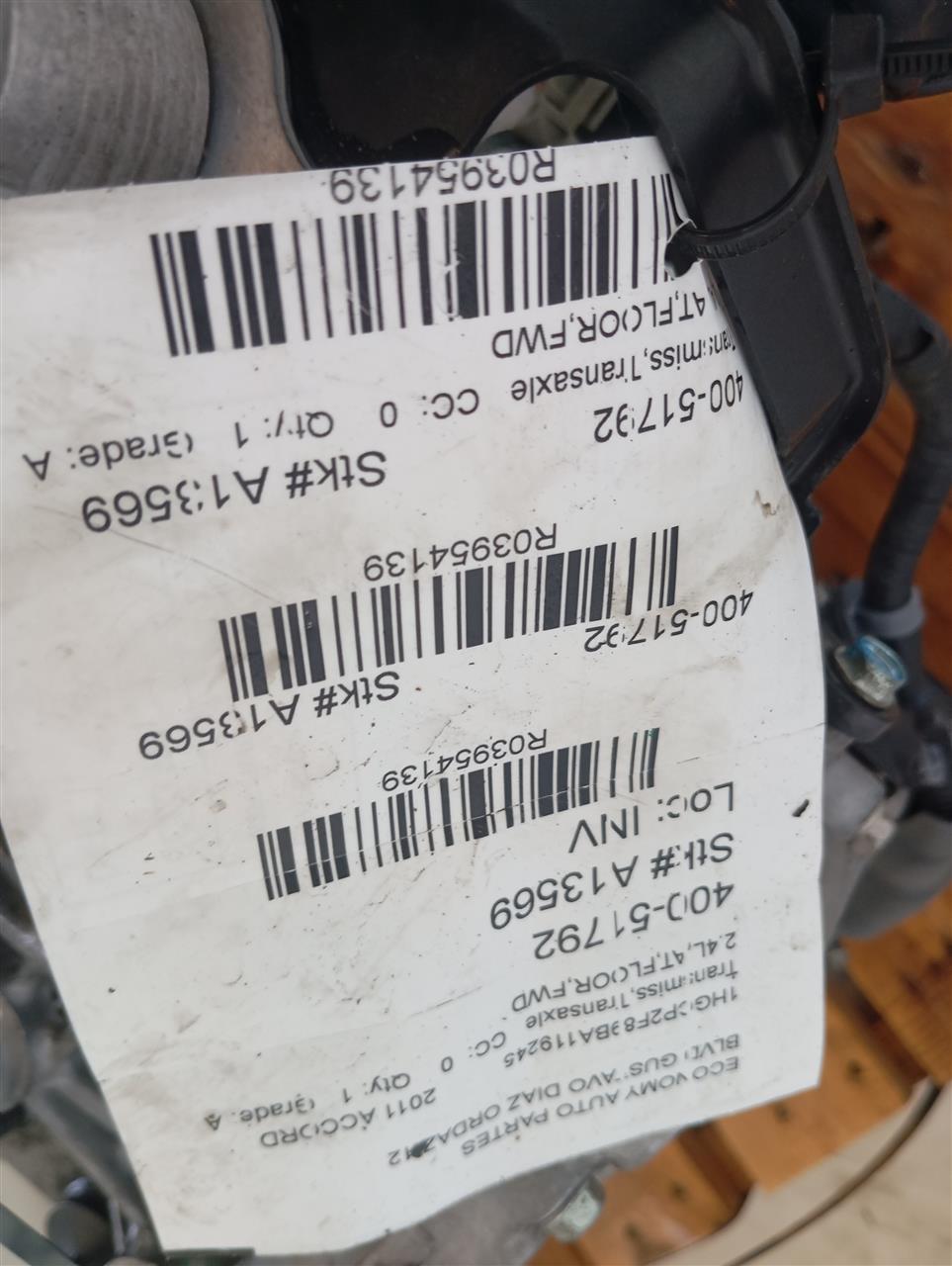 2011 Honda ACCORD Transmiss,Transaxle