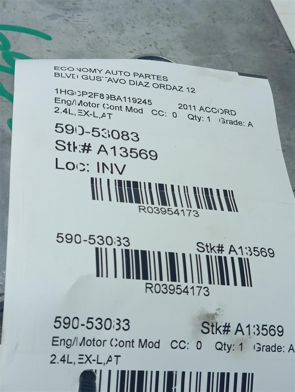 2011 Honda ACCORD Eng/Motor Cont Mod