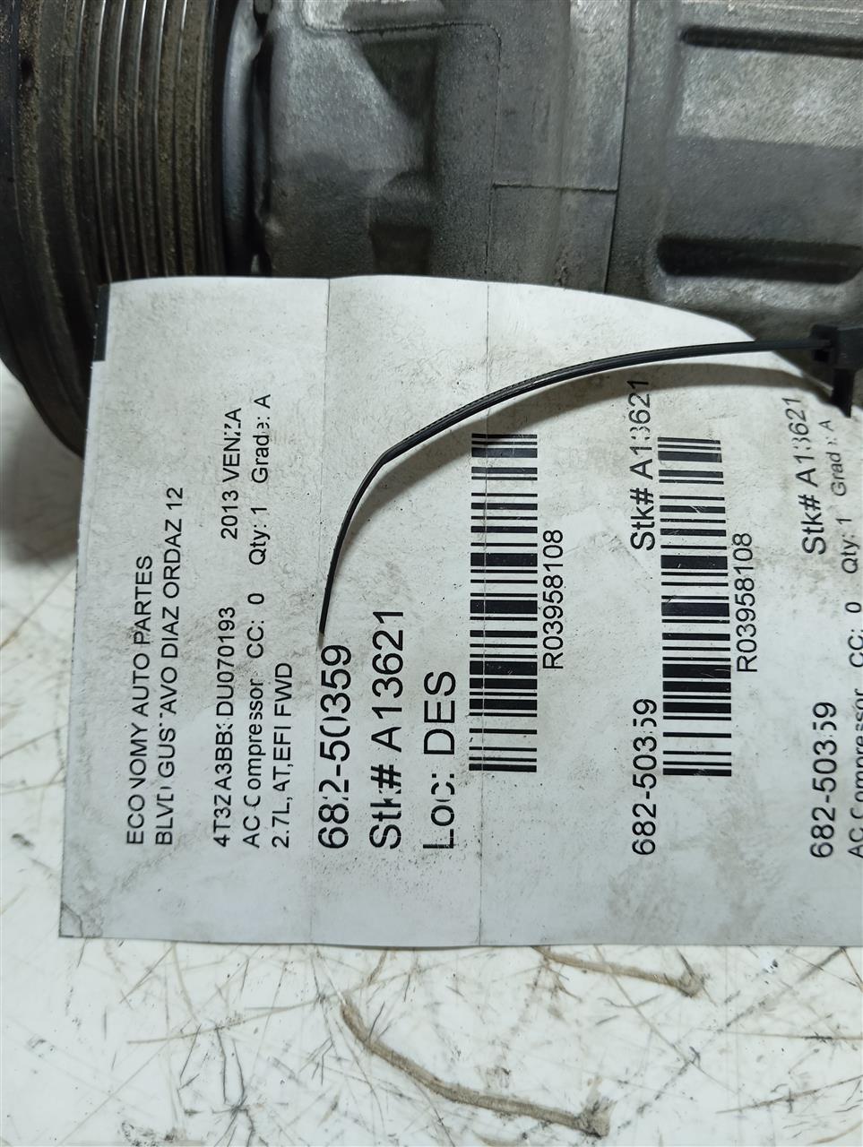 2013 Toyota VENZA AC Compressor