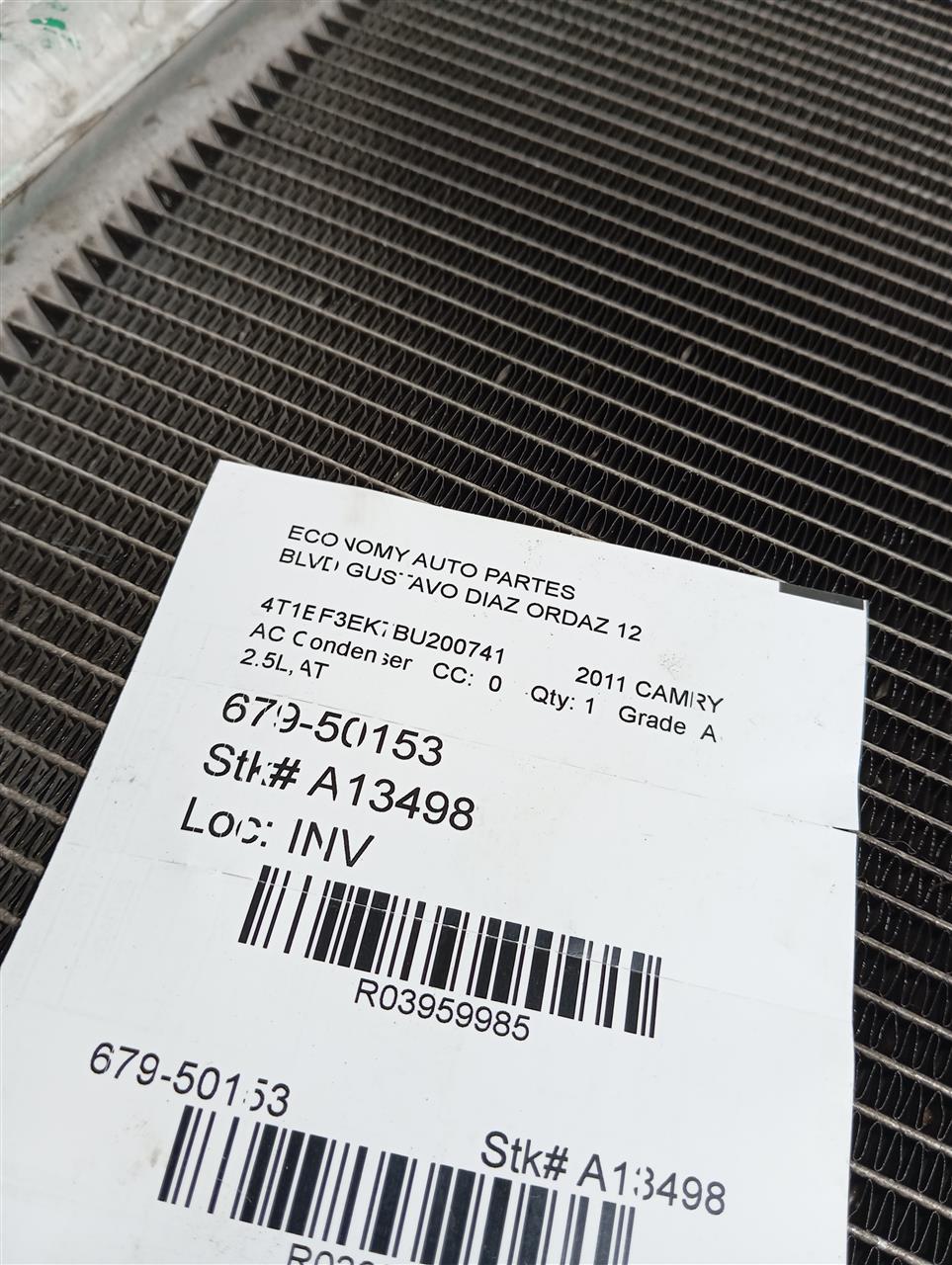 2011 Toyota CAMRY AC Condenser