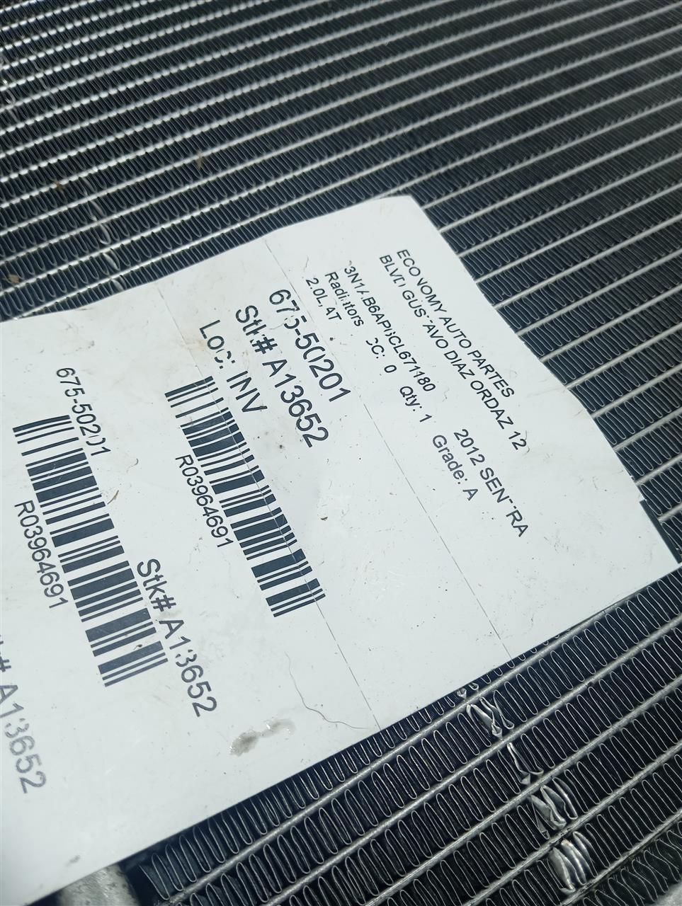2012 SENTRA Nissan Radiators