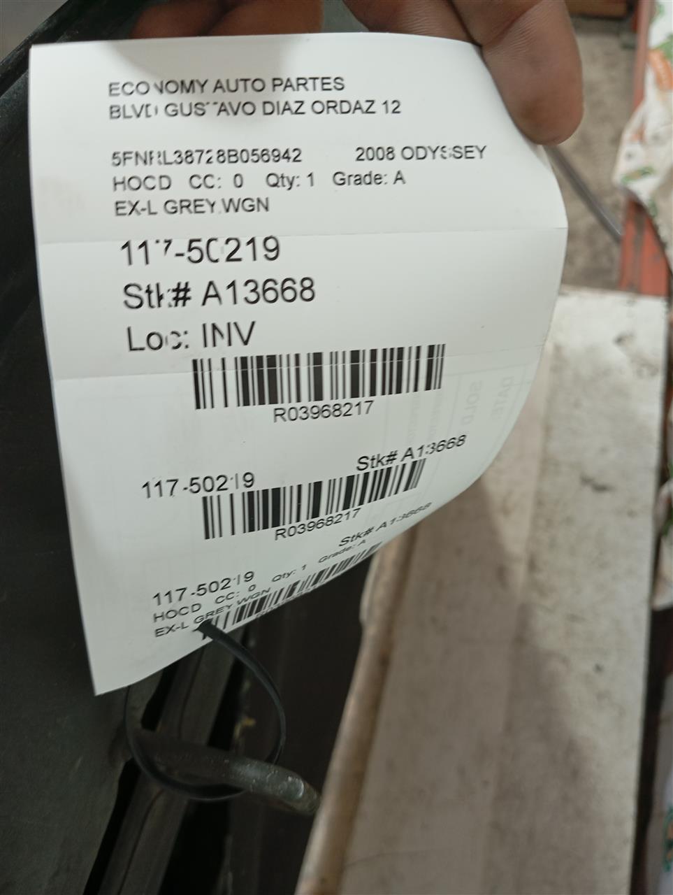 2008 Honda ODYSSEY Hood