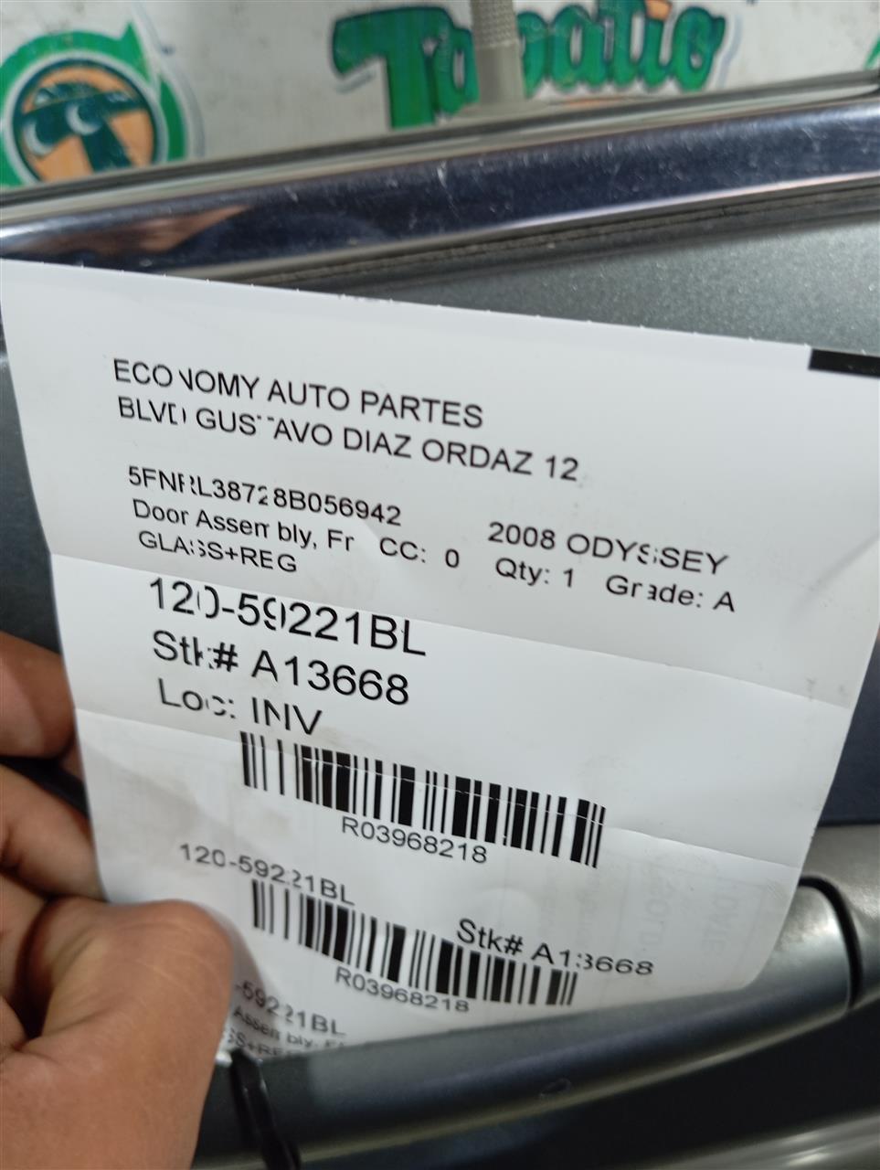 2008 Honda ODYSSEY Door Assembly, Fr