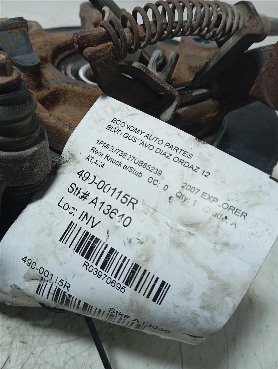 2007 Ford EXPLORER Rear Knuckle/Stub