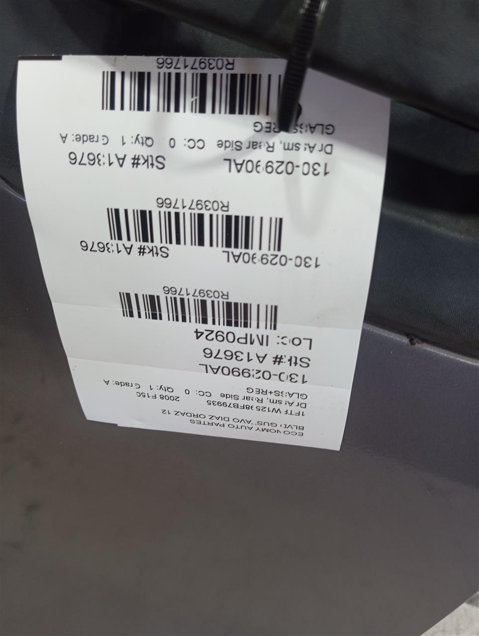 2008 Ford FORD F150 PICKUP Dr Assm, Rear Side