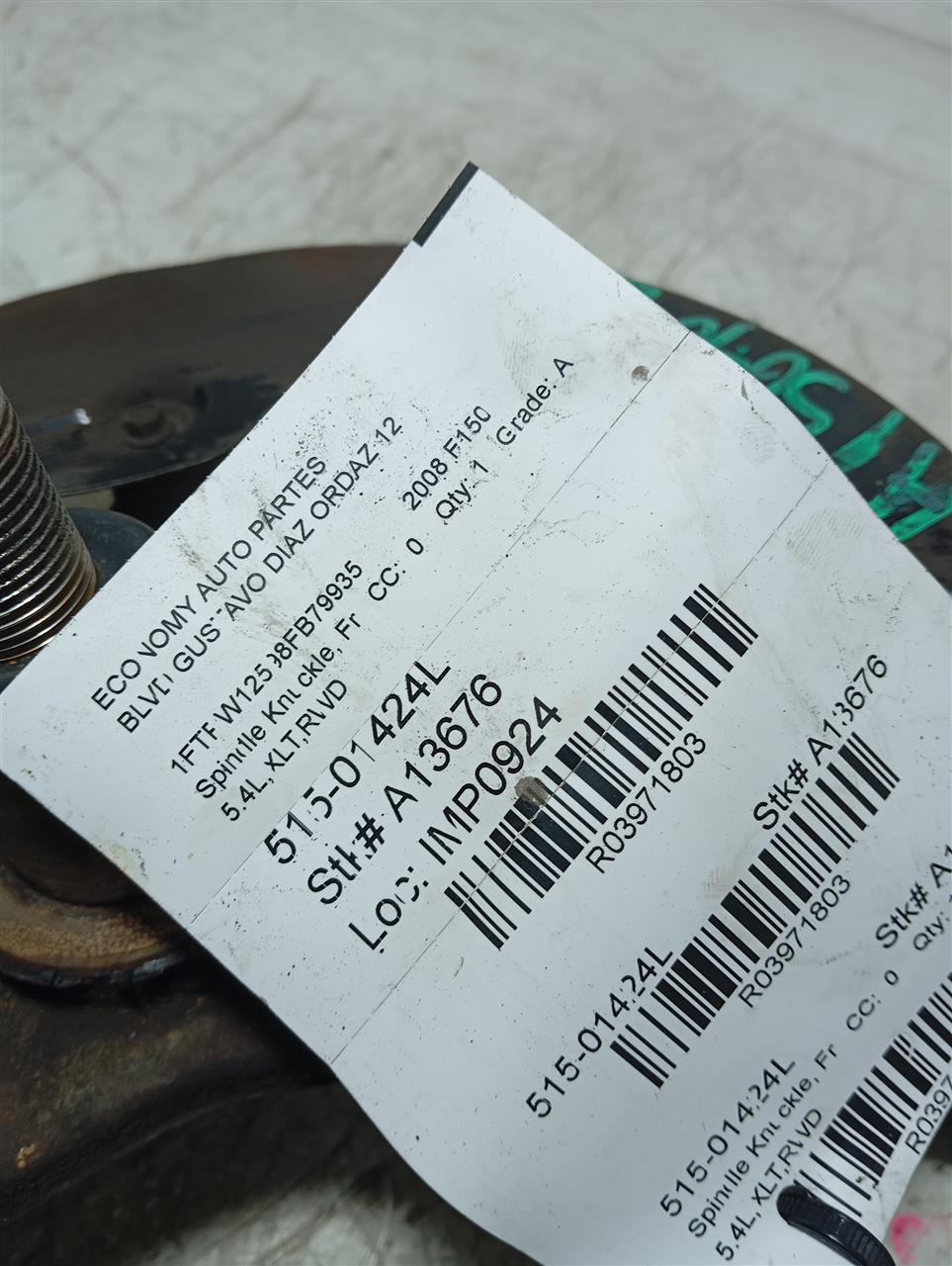 2008 Ford FORD F150 PICKUP Spindle Knuckle, Fr