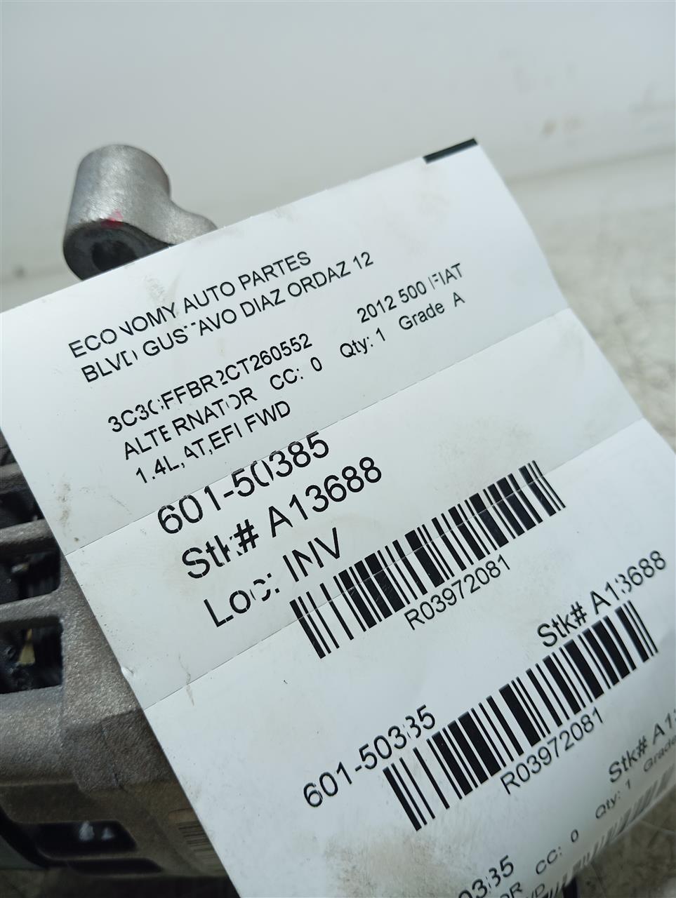 2012 FIAT 500 Fiat-Lancia Alternator