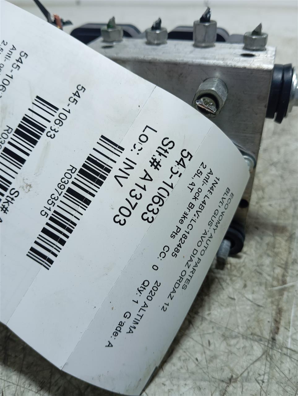 2020 Nissan ALTIMA Anti-lock Brake Pts