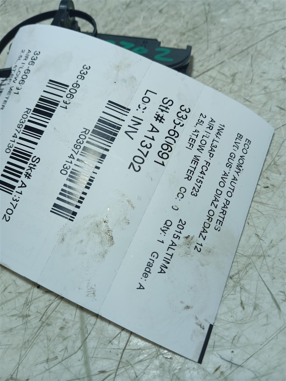 2015 Nissan ALTIMA Air Flow Meter
