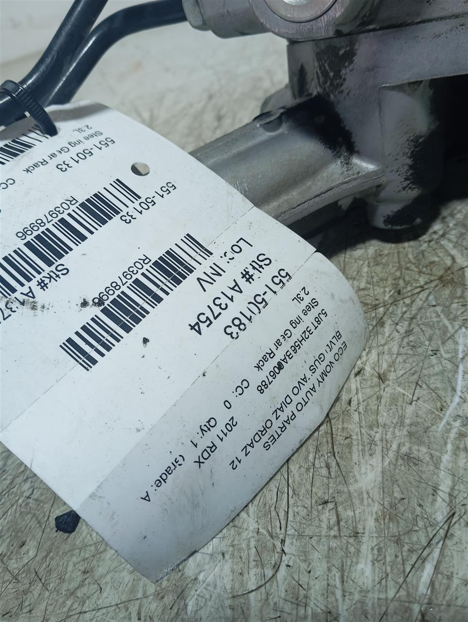 2011 Acura RDX Steering Gear Rack