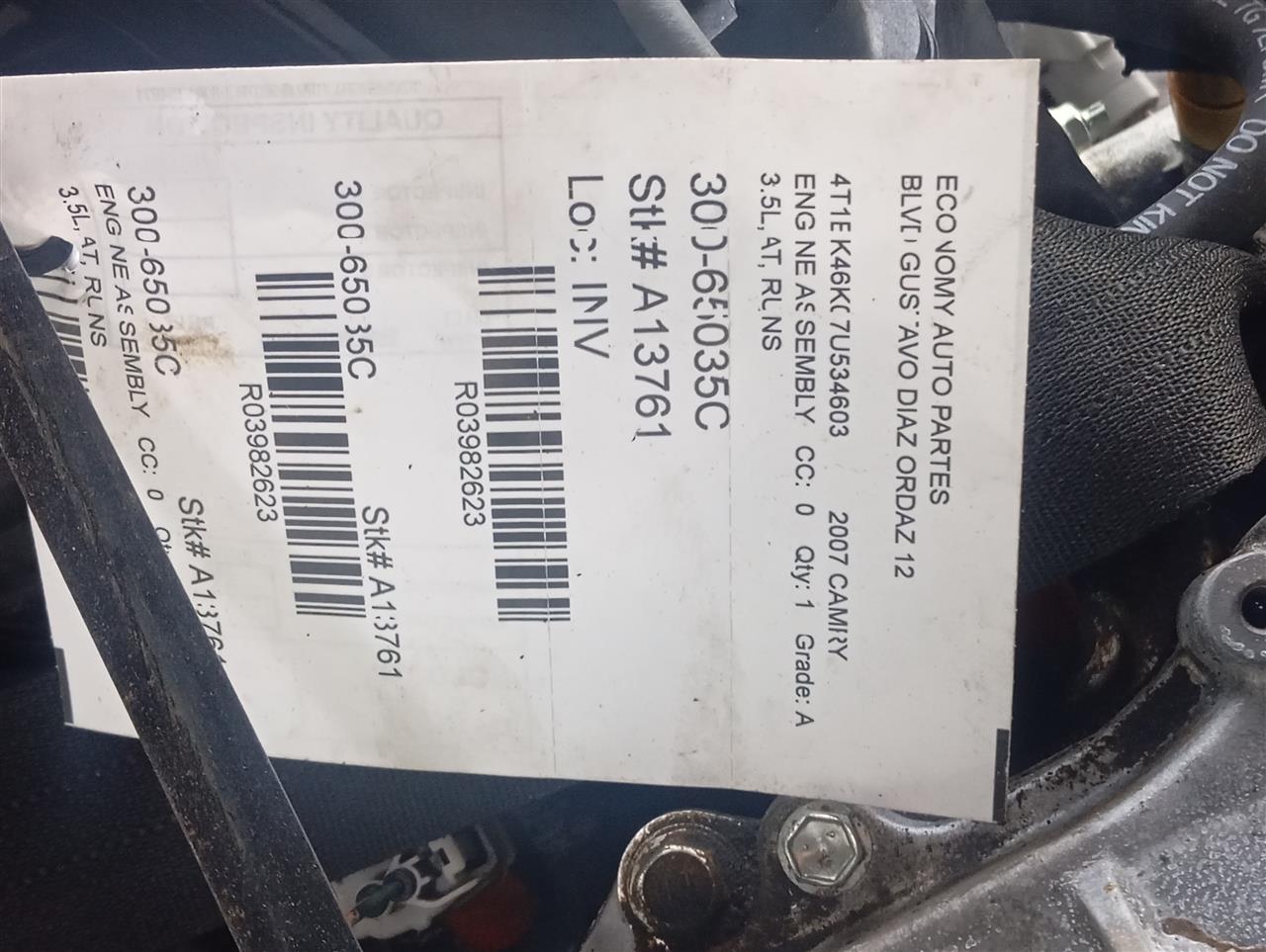 2007 Toyota CAMRY Engine Assembly