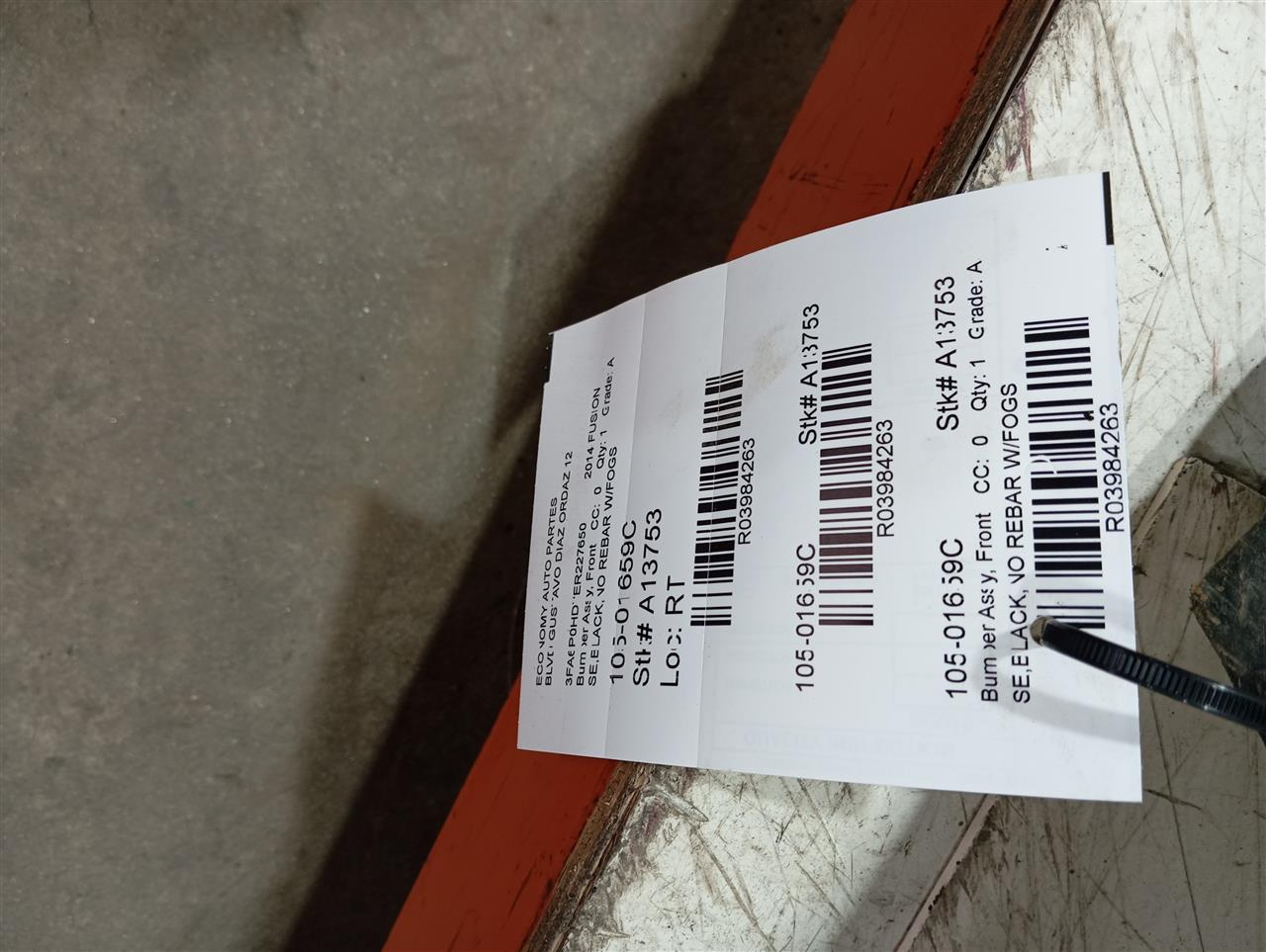 2014 Ford FUSION Bumper Assy, Front