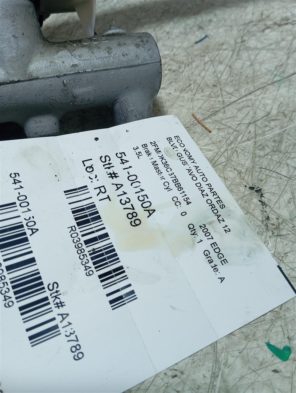 2007 Ford EDGE Brake Master Cyl