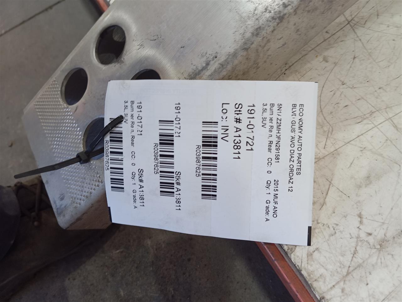 2015 Nissan MURANO Bumper Rein, Rear