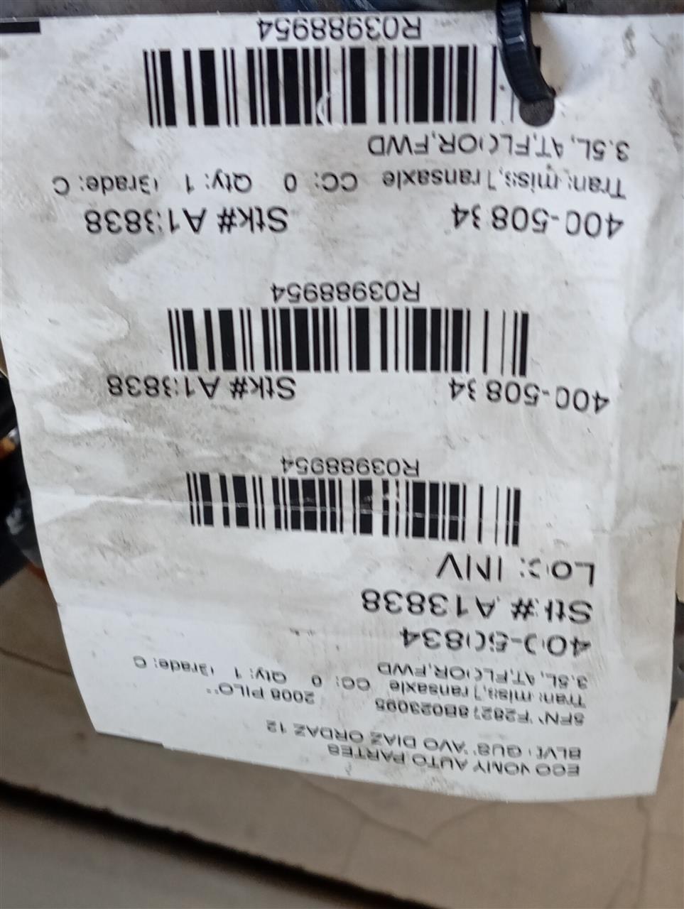 2008 Honda PILOT Transmiss,Transaxle