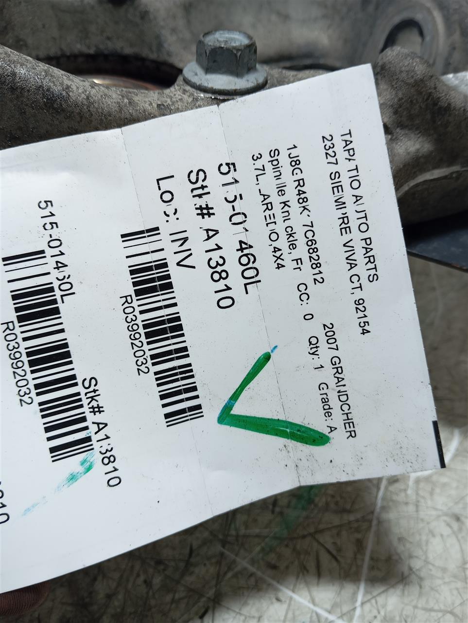 2007 Jeep GRAND CHEROKEE Spindle Knuckle, Fr