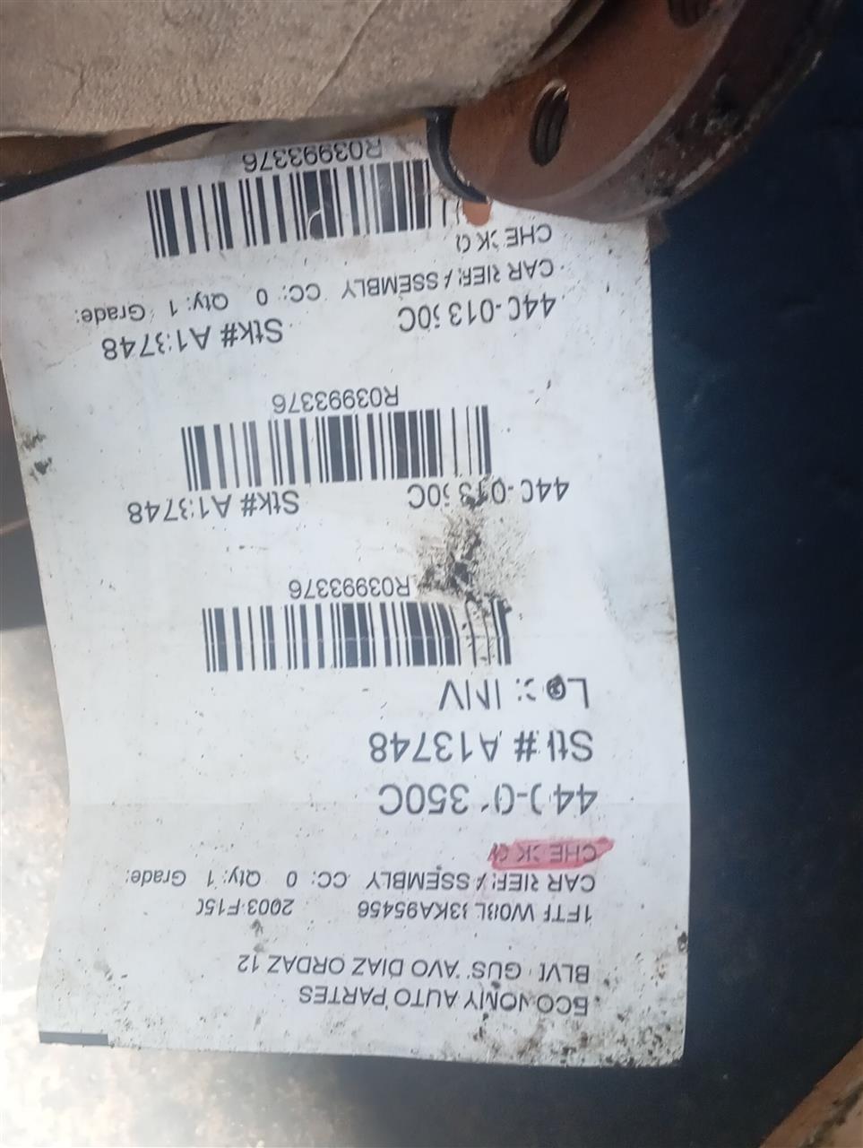 2003 Ford FORD F150 PICKUP Carrier Assembly