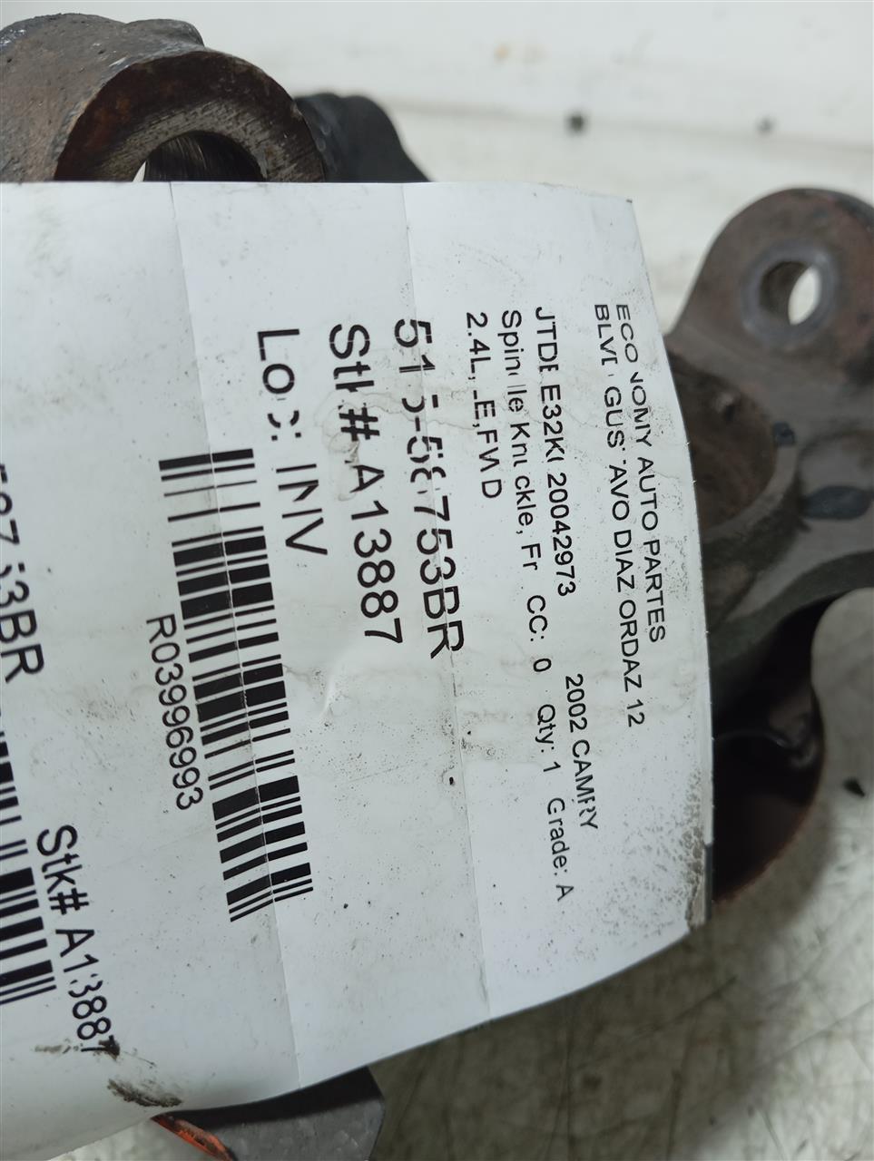 2002 Toyota CAMRY Spindle Knuckle, Fr