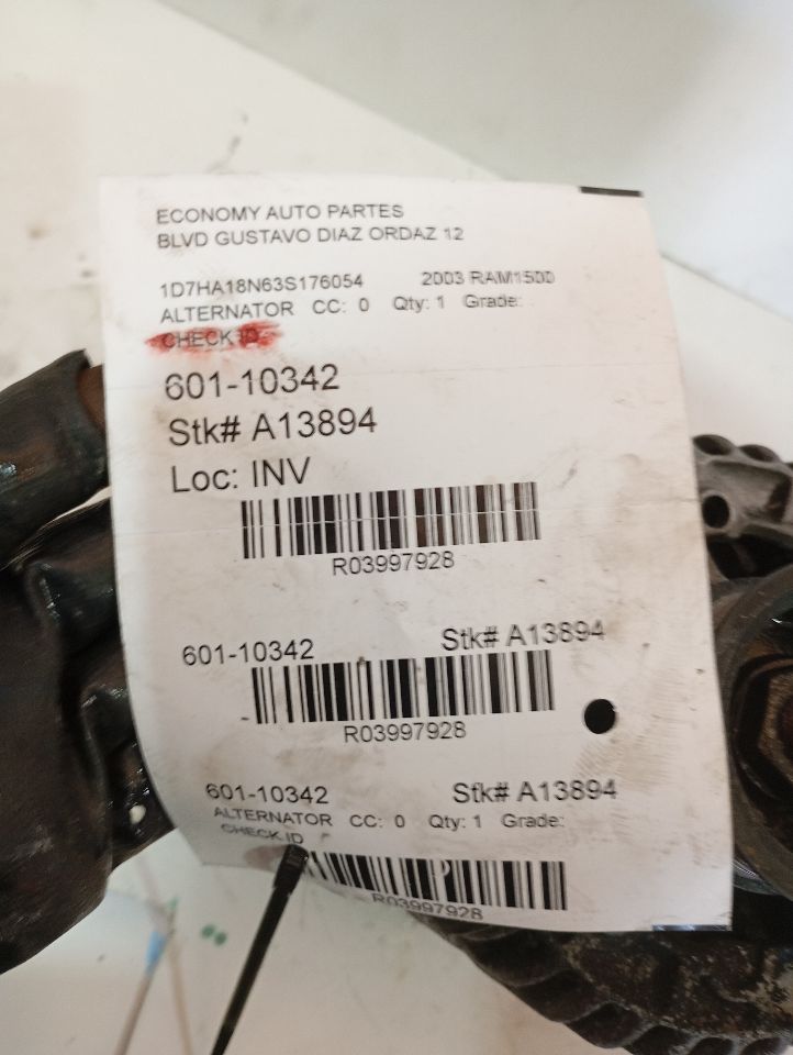 2003 Chrysler DODGE 1500 PICKUP Alternator