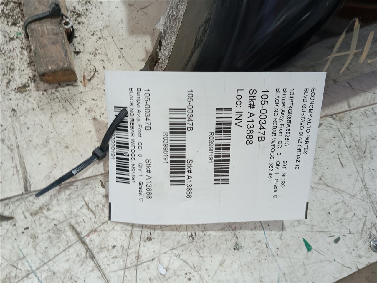 2011 Chrysler NITRO Bumper Assy, Front