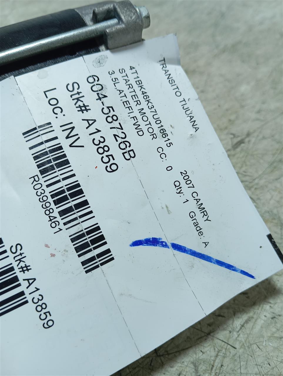 Used 2016 General Motors CRUZE Starter Motor - Stock #A13777