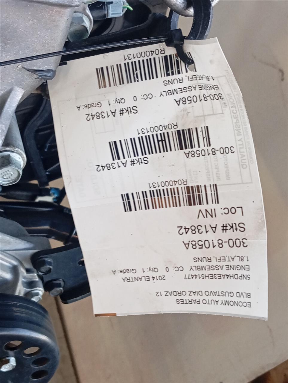 2014 Hyundai ELANTRA Engine Assembly