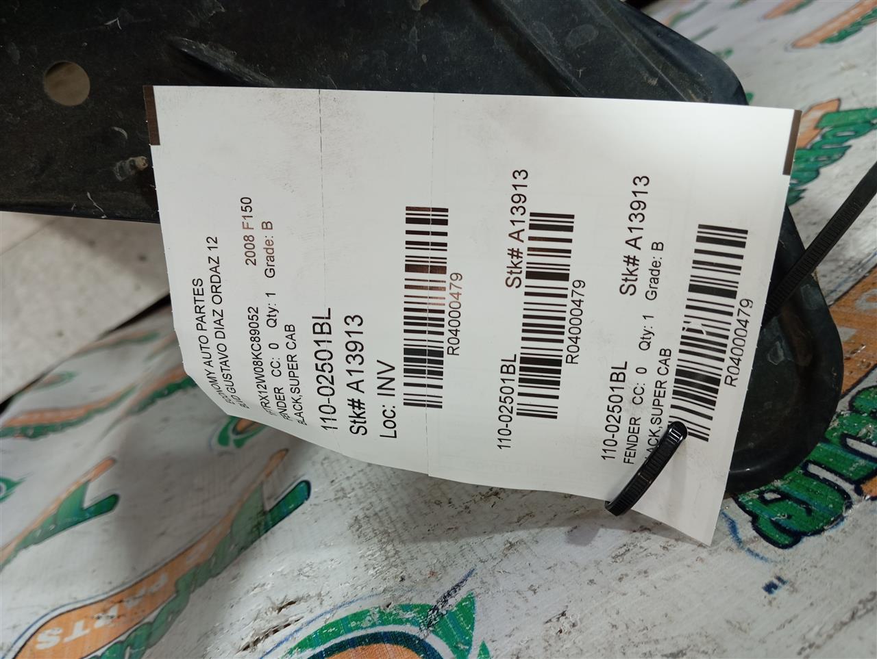 2008 FORD F150 PICKUP Ford Fender